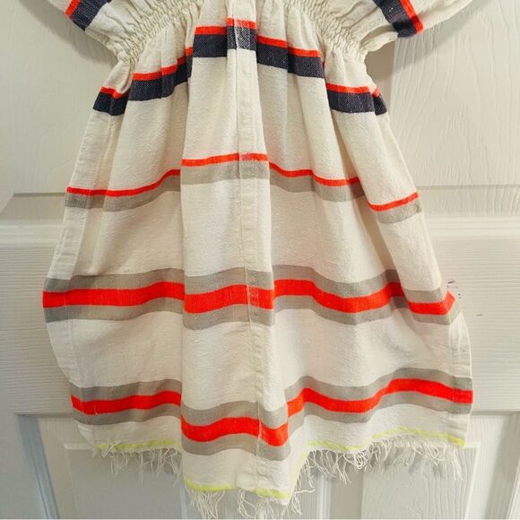 Lemlem V neck White and Multicolor Striped Swim Coverup - Picture 4 of 10